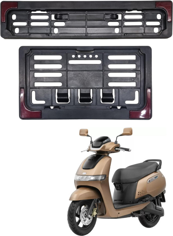 Rhtdm TVS iQube Scooter Number Plate | IND Number Plate Frame Bike Number Plate(Plastic 30 cm x 6.5 cm)