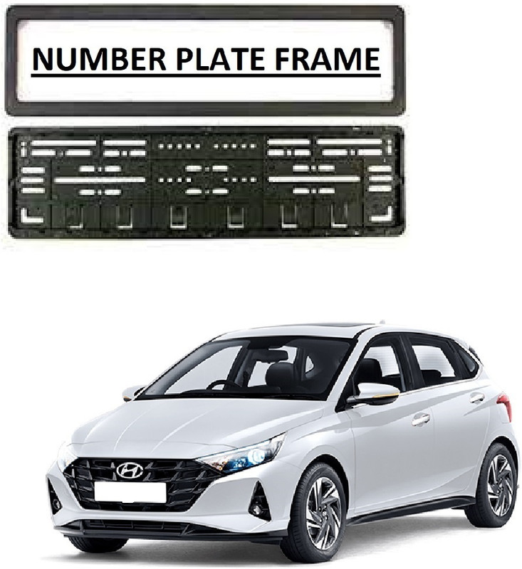 AutooNation Car Number Plate Protect Frame Cover (set of 2) For Hyundai i20 Elite T-2 Car Number Plate(Plastic 14 cm  x  2 cm)