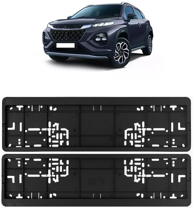 Hoodinter Car Number Plate Frame Front & Rear Plate Holder for Maruti Suzuki Fronx 2023 Car Number Plate(Plastic 50 cm  x  12 cm)