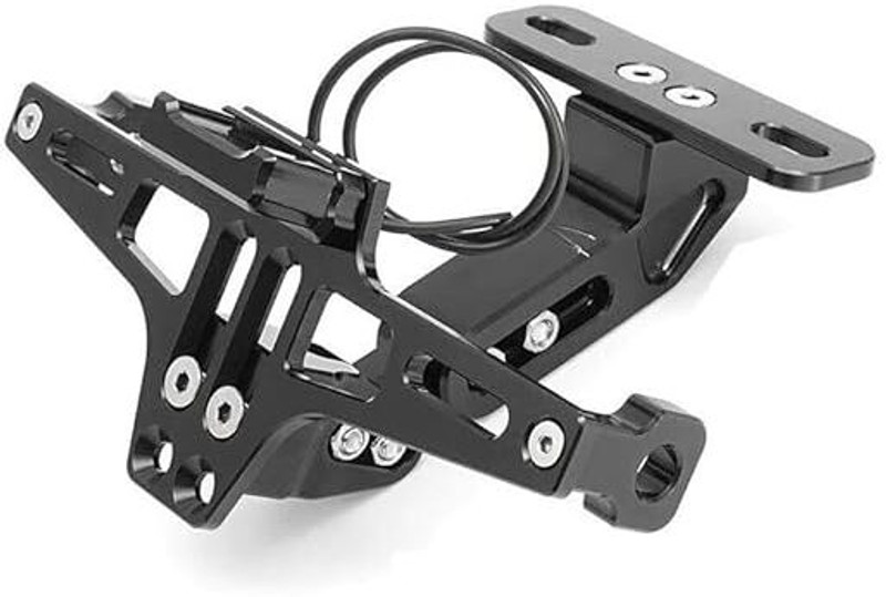 Otoroys Universal CNC Adjustable Foldable Tail Tidy with LED Light Bike Number Plate(Aluminium 14 cm x 5 cm)