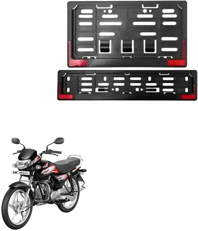 Vagary Bike Number Plate Frame with Reflector (Stander Size For All Bikes) _028 Bike Number Plate(Plastic 26 cm x 3 cm)