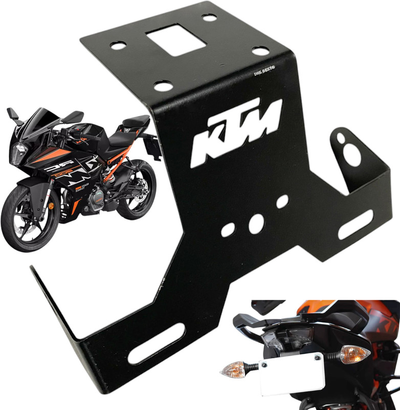 Dhe Best Bike Adjustble Metal License Plate Holder With Name Bracket For KTM RC 200 Bike Number Plate(Iron 10 cm  x  5 cm)