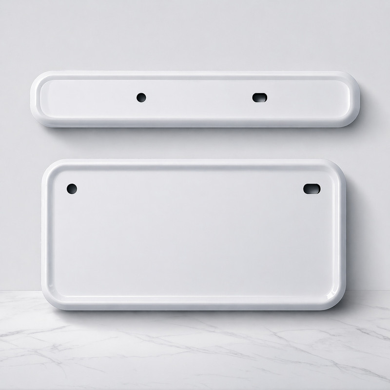 VPRS Premium Quality Hard Metal Number Plate For Universal Bike/Scooty (WHITE) Bike Number Plate(Iron 30 cm x 12 cm)