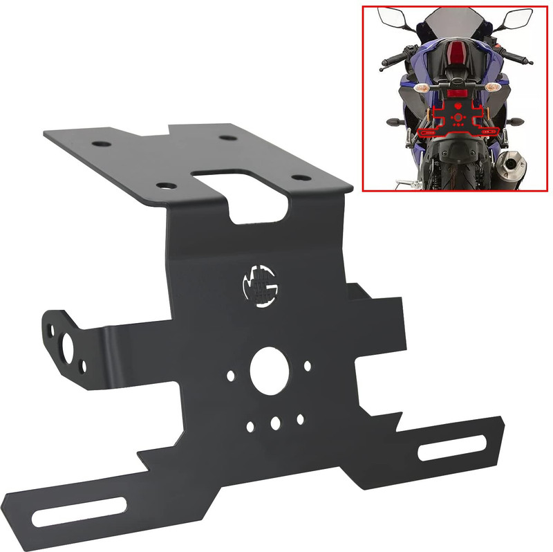 Moto Genius R15 V3 / V4 & M Tail Tidy / Fender Eliminator / Registration Plate Mount Holder Bike Number Plate(Stainless Steel 10 cm x 3 cm)