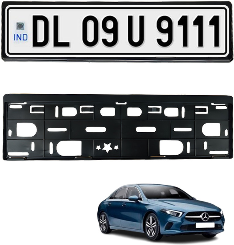 ACR ACR_Black_Number_Plate_Frame Car Number Plate(Plastic 12 cm x 2.5 cm)