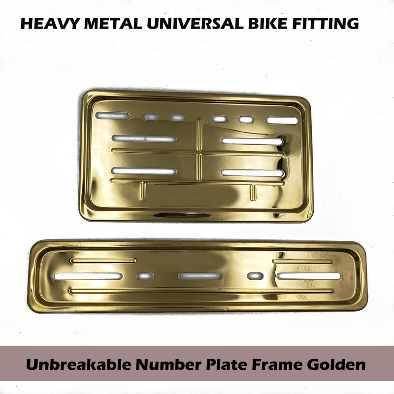 AXWee Unbreakable Number Plate Frame, Bike Frame vehicle Number Support Cover Bike Number Plate(Aluminium 13 cm x 8.5 cm)