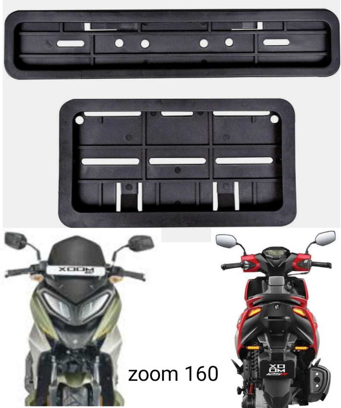 spaziogold Heavy Duty Number Plate Frame Set for electric Scooter | Premium Black Bike Number Plate(Plastic 28 cm  x  7 cm)