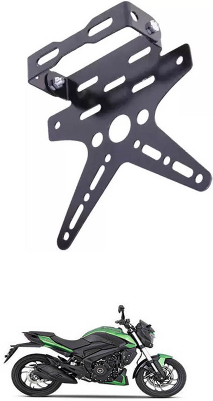 E-Shoppe REAR NUMBER PLATE STAY SMALL AND TAIL TIDY VISOR (BLACK) For Dominar Bike Number Plate(Aluminium 10 cm x 15 cm)