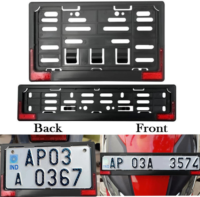 VPRS NUMBER PLATE COVER WITH LIGHT REFLECTOR Bike, Number Plate Bike Number Plate(Plastic 12 cm x 8 cm)