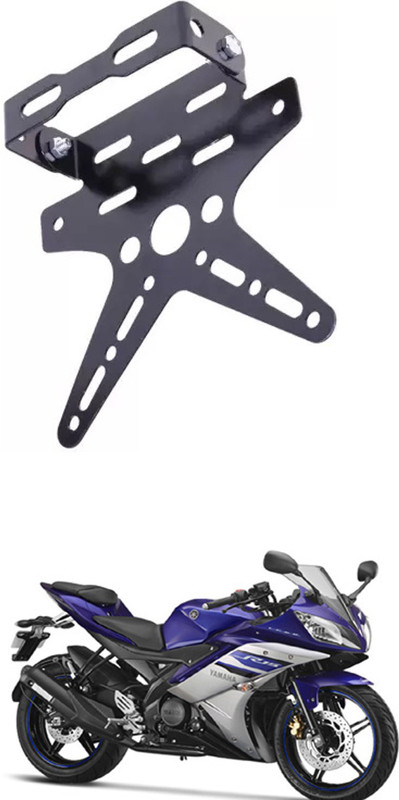 E-Shoppe REAR NUMBER PLATE STAY SMALL AND TAIL TIDY VISOR (BLACK) For YZF R15 Ver 2.0 Bike Number Plate(Aluminium 10 cm x 15 cm)