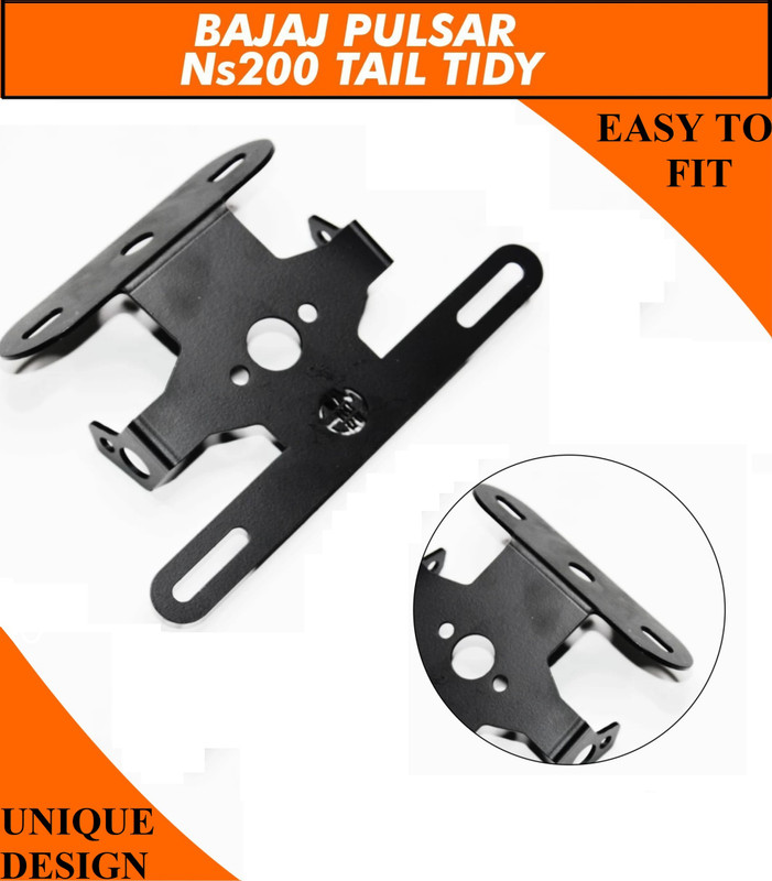 AIRSKY Stand Look Quality Tail Tidy Pulsar RS200/NS200 Bike Number Plate(Iron 12 cm x 9 cm)
