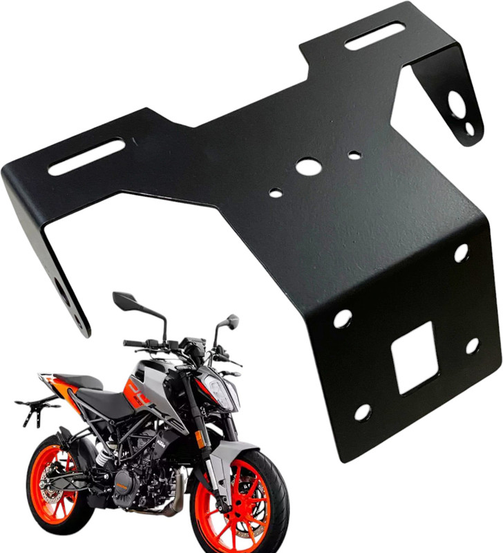 Dhe Best Bike Acessories Heavy Metal License Plate Holder Bracket Black For KTM Duke 200 Bike Number Plate(Iron 5 cm x 15 cm)