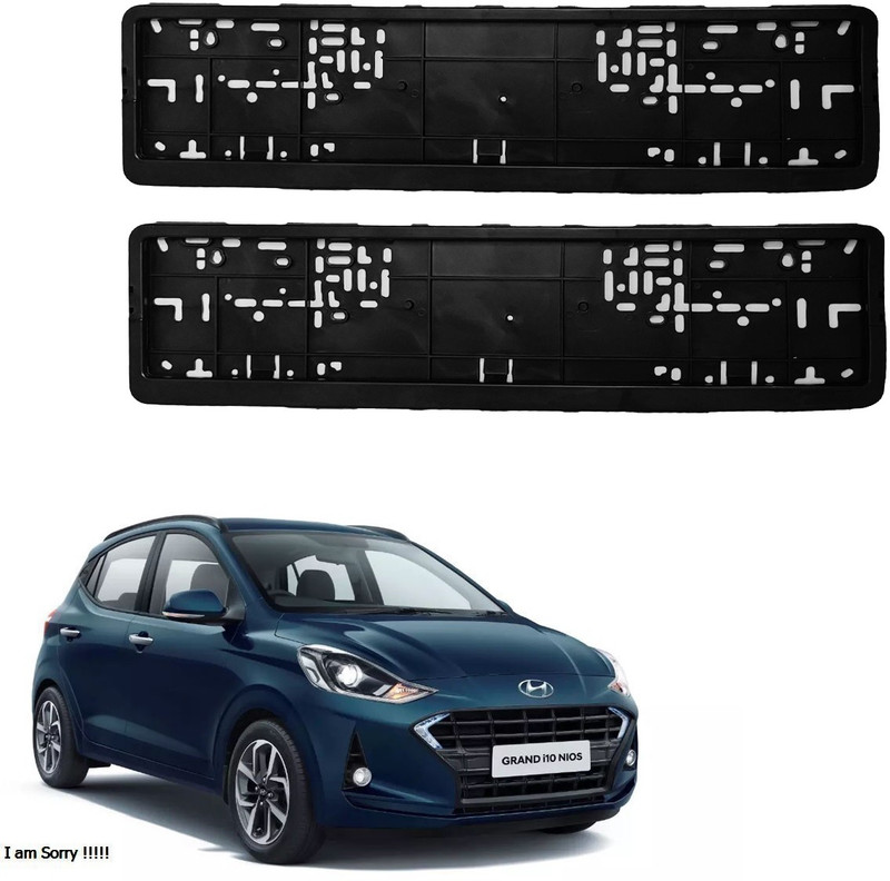 Vagary Standard Size Car Number Plate Frame/Licence Plate Covers for Hyundai I10 nios Car Number Plate(Plastic 14 cm x 1 cm)