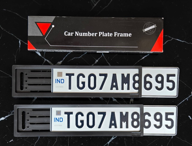 Cherish Mart Car Number Plate Frame with Sliding Mechanism Car Number Plate(Plastic 51 cm  x  13 cm)