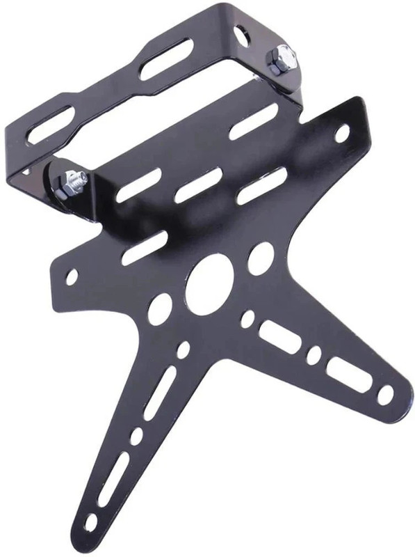 BIKER SHOPPEE REAR NUMBER PLATE STAY SMALL AND TAIL TIDY VISOR (BLACK) Bike Number Plate(Aluminium 10 cm x 15 cm)