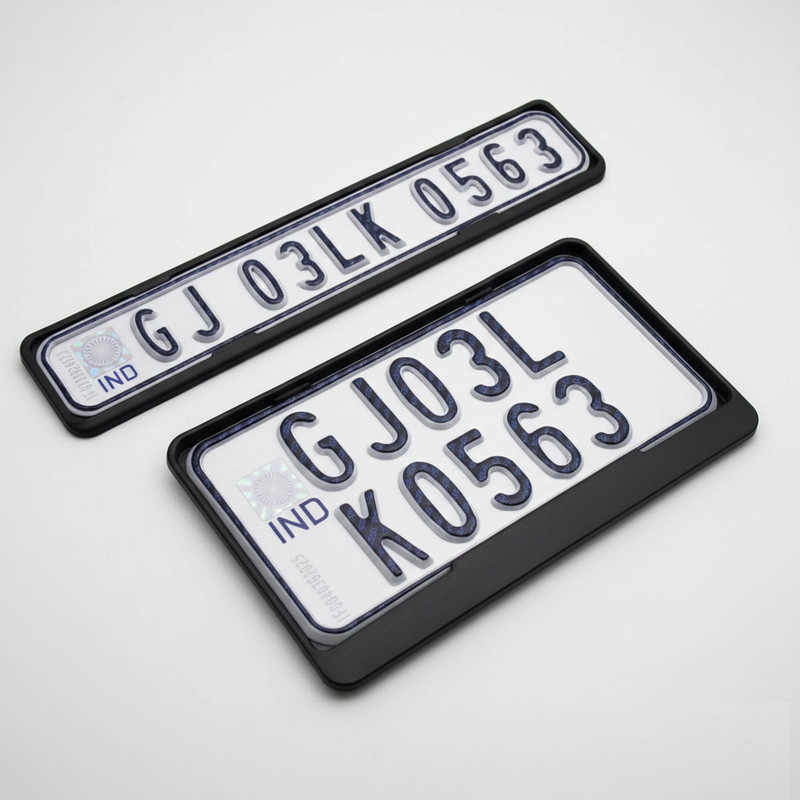 spaziogold Bike Number Plate Holder Set for HSRP Plates – Universal Two Wheeler Fit Bike Number Plate(Plastic 30 cm x 12 cm)