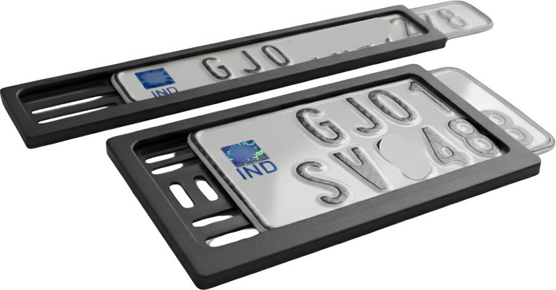 BIKEBUDDY Universal Number Plate Frame for All Bikes (Front & Rear Set) Bike Number Plate(Plastic 29.1 cm  x  12 cm)