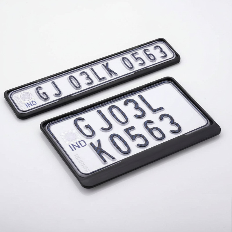 spaziogold Motorcycle HSRP IND Number Plate Frame (Universal Standard Size) Bike Number Plate(Plastic 30 cm x 12 cm)