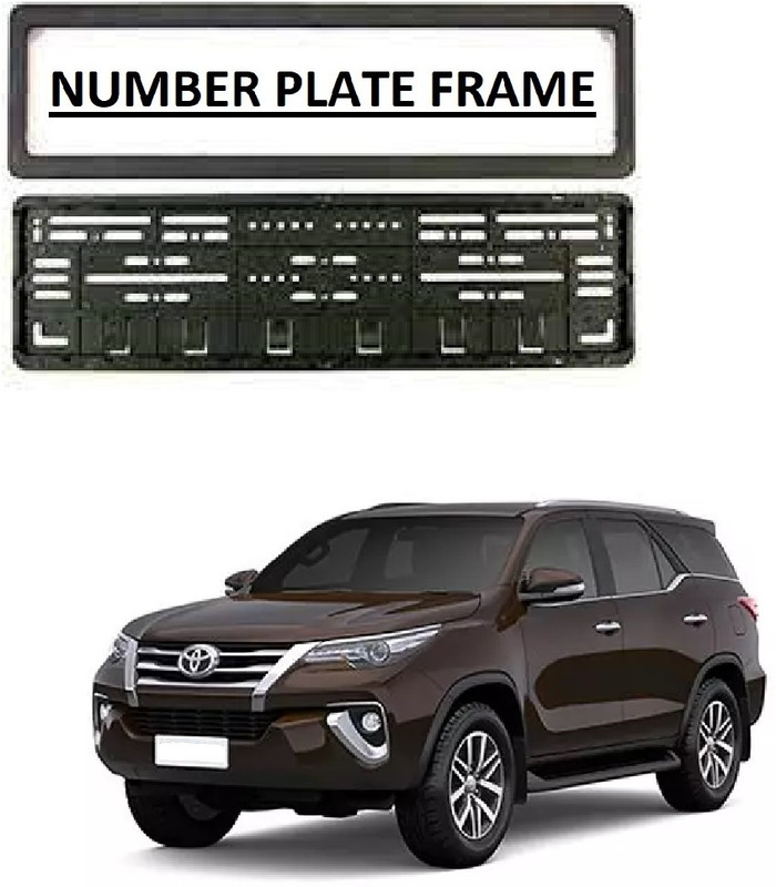 AutooNation Car Number Plate Protect Frame Cover (set of 2) Suitable For Toyota Fortuner T-2 Car Number Plate(Plastic 14 cm x 2 cm)
