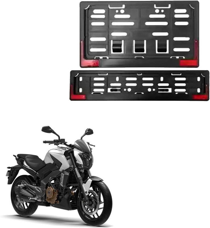 Gozonkart Bike Number Plate Frame with Reflector for Bike_012_PL436 Bike Number Plate(Plastic 26 cm x 3 cm)
