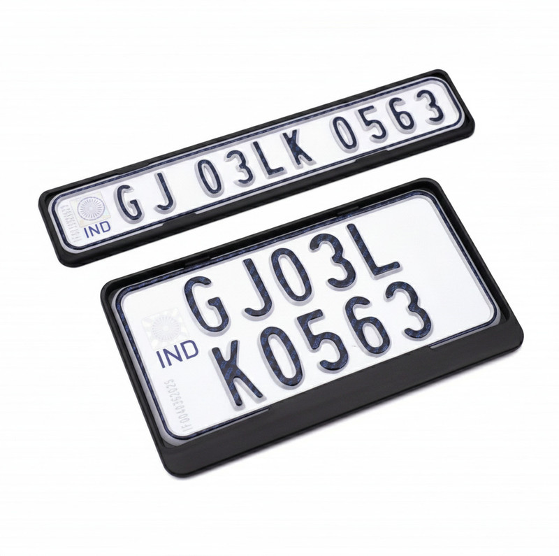 spaziogold Universal Bike HSRP IND Number Plate Holder (Standard Size Fit) Bike Number Plate(Plastic 30 cm  x  12 cm)