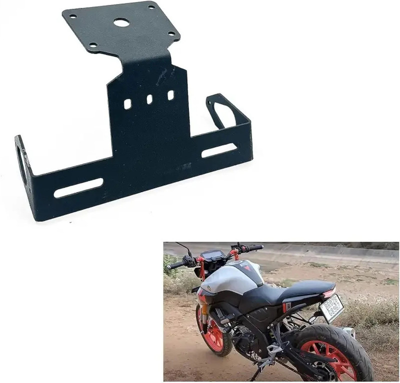 Allowing Premium Look Tail Tidy Number Plate Holder for MT 15 Bike Number Plate(Iron 10 cm x 5 cm)