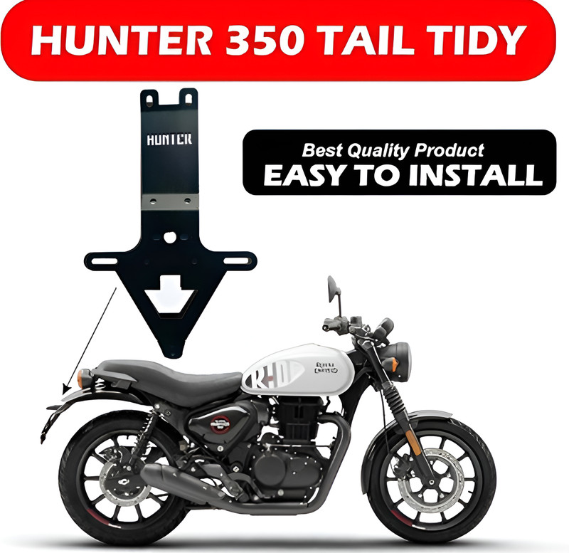 BikeFashionMart Hunter 350 Tail Tidy Bike Number Plate(Iron 19 cm x 30 cm)