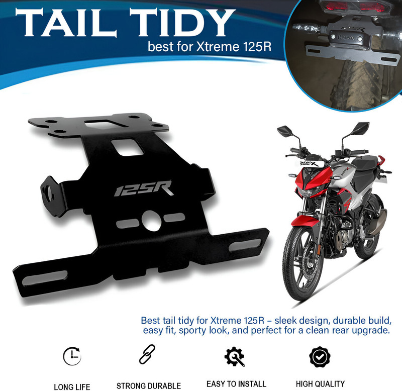 ZYO Hero Xtreme 125R Tail Tidy Heavy Quality Bike Number Plate(Aluminium 16 cm x 18.3 cm)
