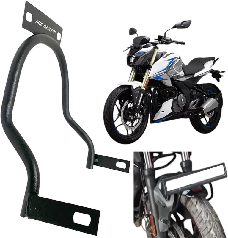 Dhe Best Bike Front Fender Number Plate Holder Bracket Clamp For Pulsur NS250 Bike Number Plate(Iron 10 cm  x  5 cm)