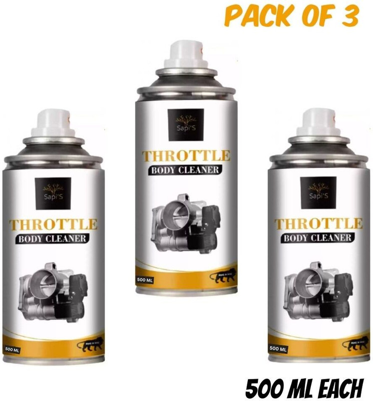 SAPI'S Throttle Body Cleaner for Vehical Outer Throttle and Body Cleaner 500ml Pack 3 Throttle Body Inline Oil Filter