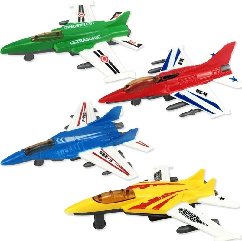 QWICK CLICK Mini Fighter Jets Set for Kids | Push & Go Friction Powered Airplane Model Set(Multicolor, Pack of: 4)