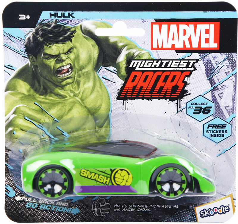 SKOODLE Marvel Pull-Back Hyper Car For Kids - Hulk Edition, Marvel Inspired Toy Cars(Green, Pack of: 1)