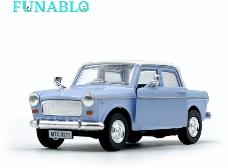 FUNABLO Car Toy for Kids Queens 70 Toy Model Fiat Openable Doors Pull Back(Red, Pack of: 1)