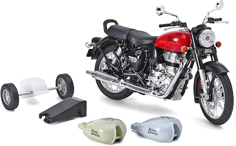 Krishna Trading Royal Enfield Classic 350 inspired Die-Cast Bike Model(Red, Black, Lights Green, Cyan, Pack of: 1)