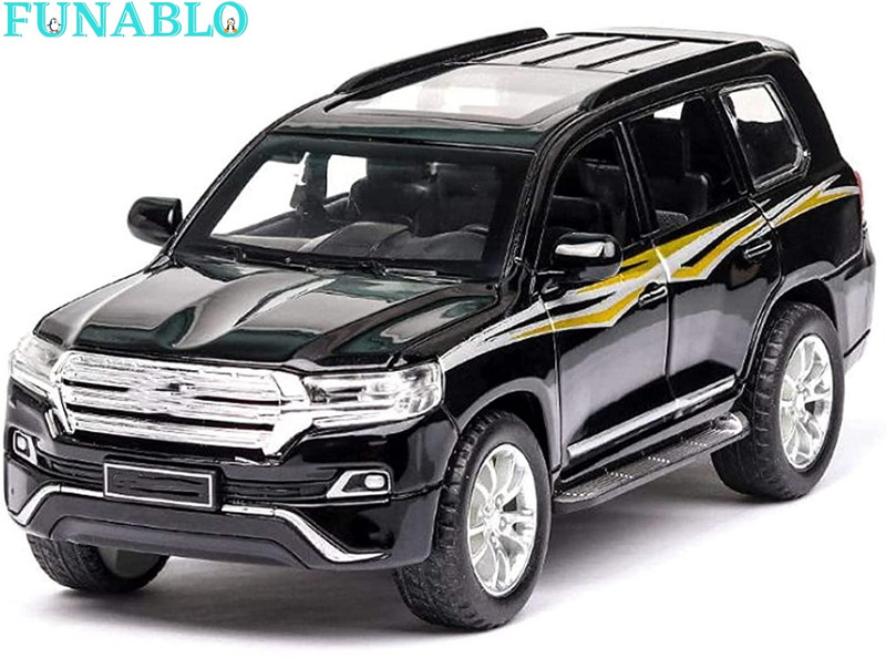 FUNABLO 1:32 Land Cruiser Diecast Metal Toy Car for Kid Pullback with Light Sound(Multicolor)