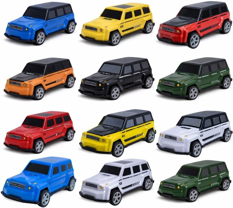 RAD CARTEL 12 Pcs Alloy Metal Pull Back SUV G-Wagon Style Mini Cars Set for Kids(Multicolor, Pack of: 12)