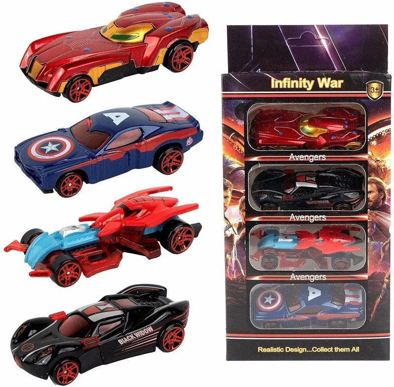 ZUNBELLA Avenger Mini Metal Die Cast Car, Push & Go Toy Car For Kids(Multicolor, Pack of: 4)