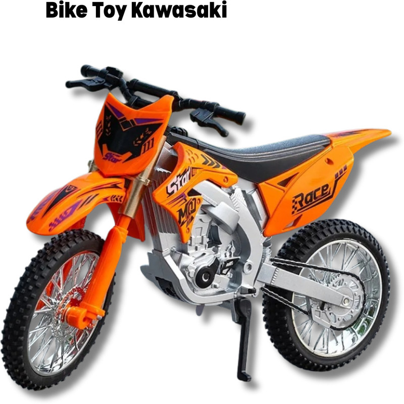 Arizuul Kawasaki KX450F Dirt Bike Die-Cast Toy – 1:10 Scale Motorcycle Model for Kids(Orange, Green, Pack of: 1)