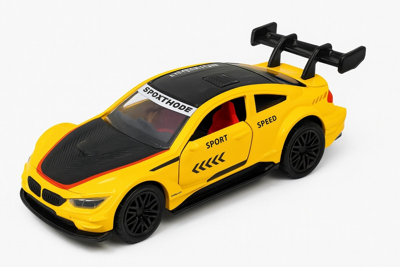 Minakshi Premium Die-Cast Sports Toy Car with Pull Back Action(Yellow Black, Pack of: 1)