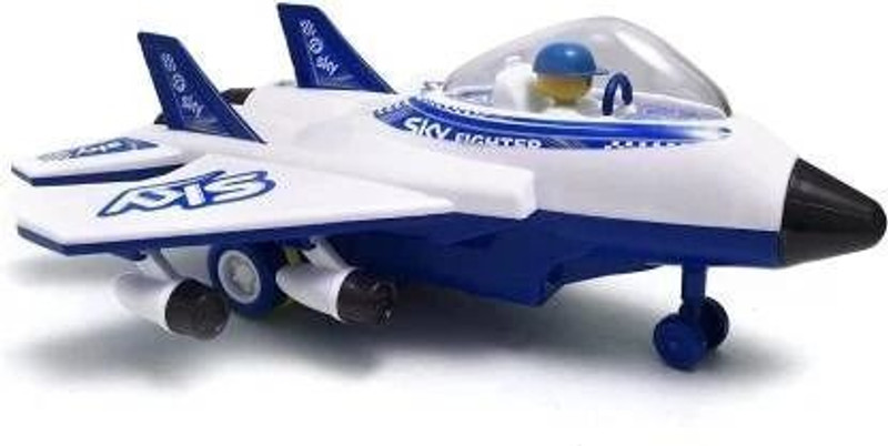3 Jokers Hindal Sky Jet Plane Friction Powered Toy for Kids(White, Pack of: 1)