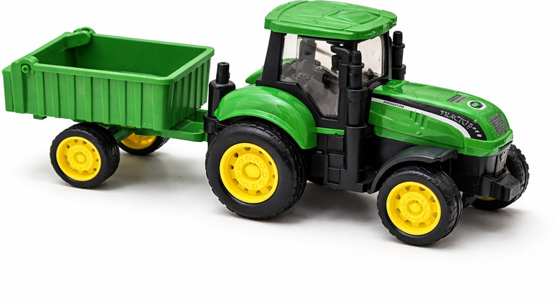 Ragiluxe Farm Tractor Toy for Kids-Friction Powered Tractor & Trolley- Heavy Vehicle Toy(Green, Pack of: 1)