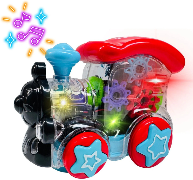 sam and mom Musical Gear Train Toy for Kids | Transparent Light & Sound Engine Toy(Multicolor, Pack of: 1)