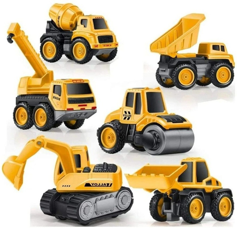 SKBD Construction Bulldozer Excavator Loader Truck SKD(Yellow, Pack of: 6)