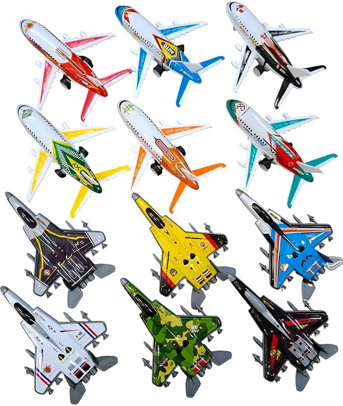 VED Fighter Jet and Airplane Set(Multicolor, Pack of: 12)