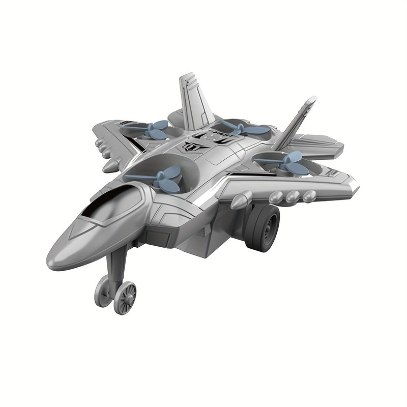 IndusBay Push & Go Mini 6.6 Inch Army Military Fighter Jet Plane Toy for Boys(Grey, Pack of: 1)