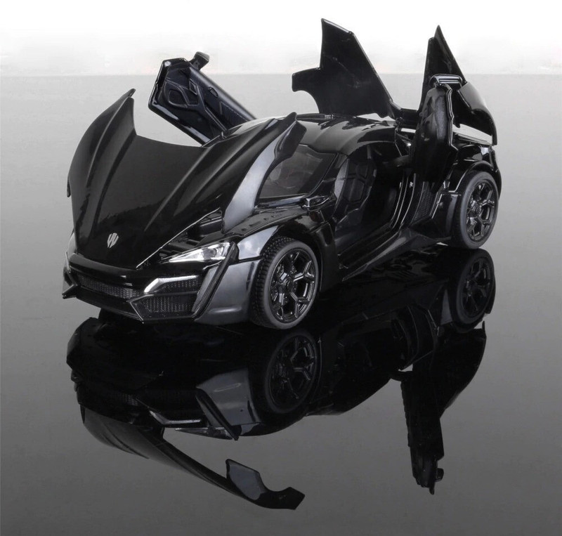 JRCLUB 1:32 Scale Die-cast Metal Model Black Lykan Hypersport Sport Pull Back Car Toy(Multicolor, Pack of: 1)