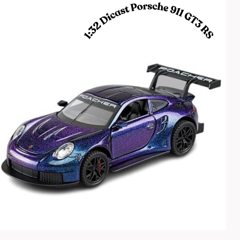 Arizuul 1:32 Porsche 911 GT3 RS Model Car – Precision Replica for Car Collectors(Purple, Blue, Black, Pack of: 1)