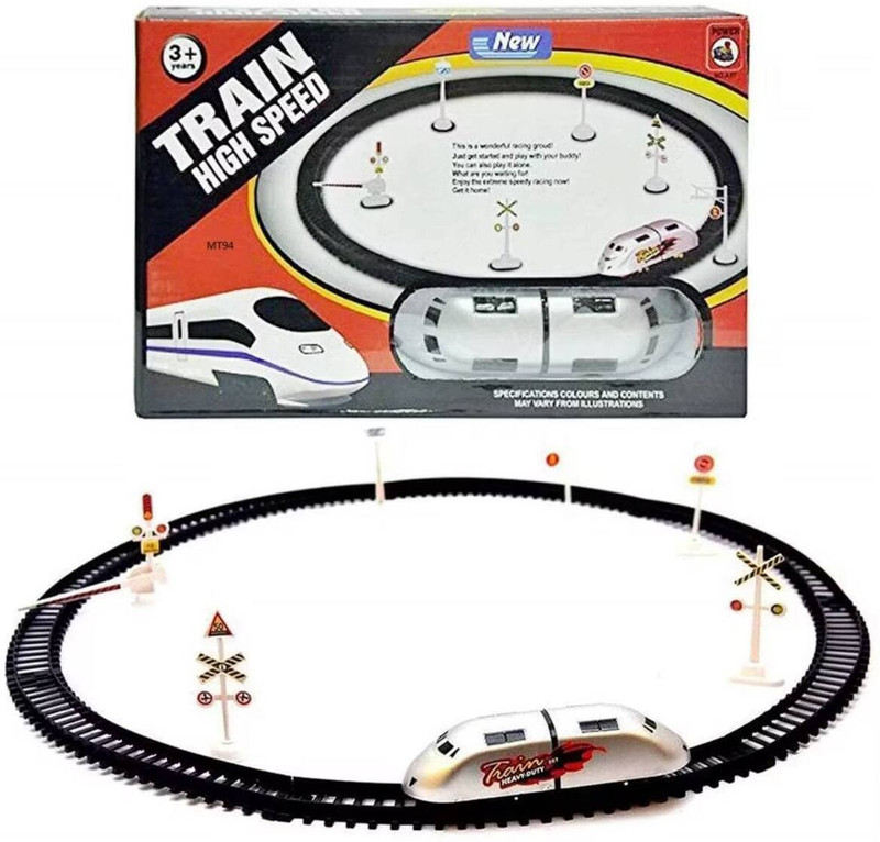 Xcillince Toys Kids High Speed Train Toy Set with Track & Railway Signals Train(Multicolor)