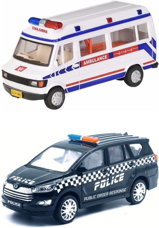 viaan world Pack of two ( Ambulance & Cristiano 2.0 ) Toy for kids(Black, Red, White, Blue, Pack of: 2)