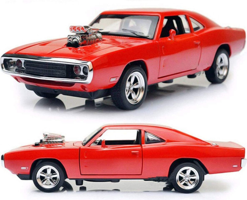 RAD CARTEL 1:32 Fast & Furious 7 Die Cast Metal Pull Back Car Toy for Kids, Openable Doors(Red, Pack of: 1)